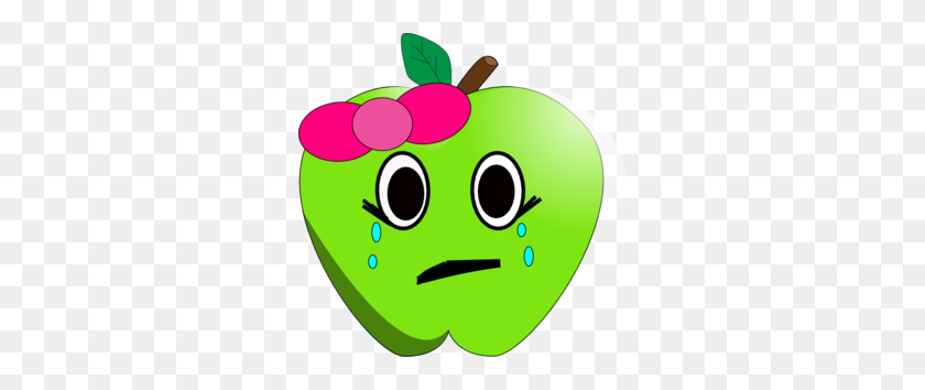 298x294 Crying Apple Clip Art - Crying Face Clipart