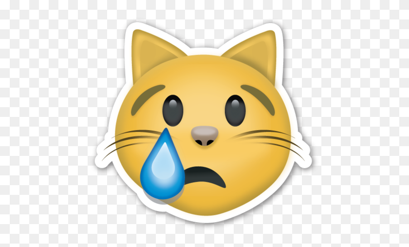 480x447 Crying Cat Face Emoticons Animal Emoji, Emoji - Cat Emoji PNG