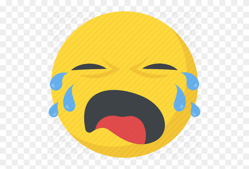 512x512 Crying Emoji, Emoticon, Sad Face, Unhappy, Weeping Icon - Sad Face Images Clip Art