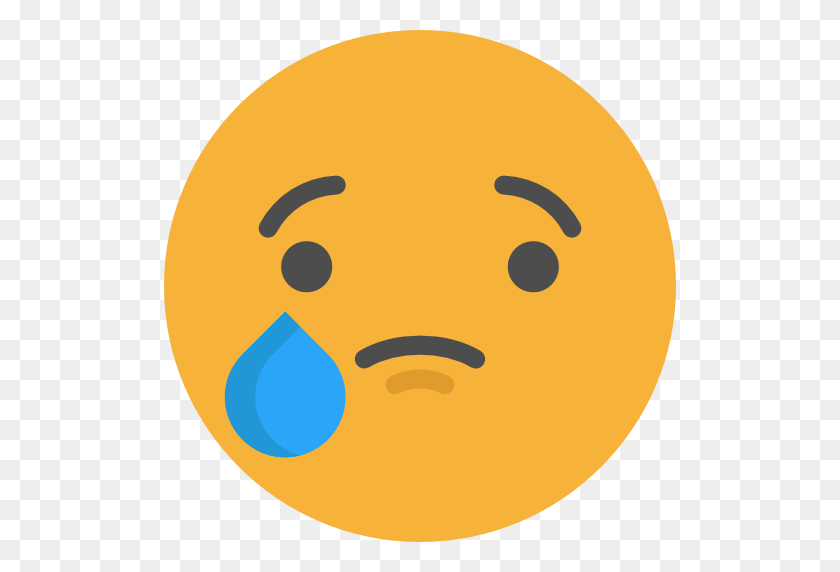 512x512 Crying, Emoticons, Emoji, Feelings, Smileys Icon - Crying Emoji PNG