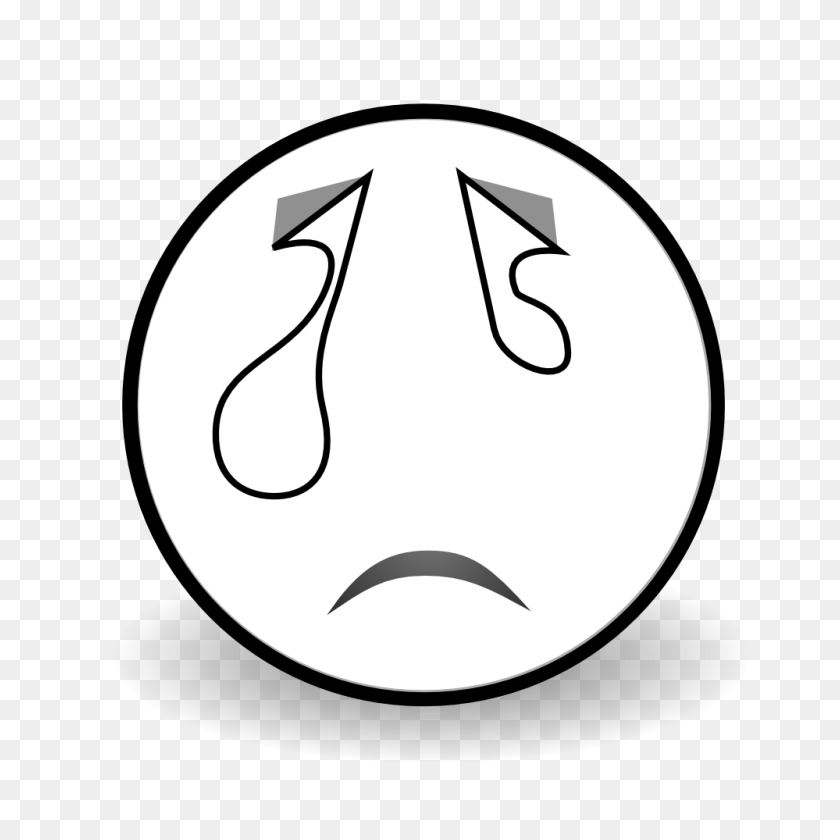 999x999 Crying Smiley Face Clip Art - Smiley Face Clip Art Black And White
