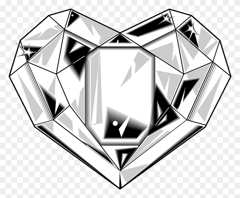 958x778 Crystal Clipart Diamond Shape - Shapes Clipart Black And White