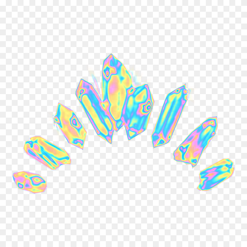 2896x2896 Crystal Crown Holographic Holo Holographic Colorful Rai - Crown Transparent PNG