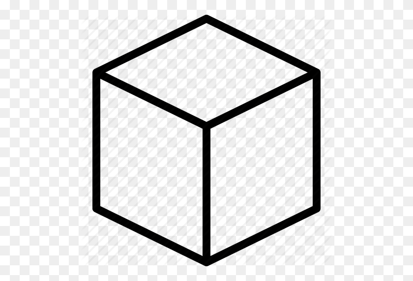 512x512 Cubo, Dimensional, Hexaedro, Forma, Cuadrado, Tres Icono - Imágenes Prediseñadas De Microondas En Blanco Y Negro
