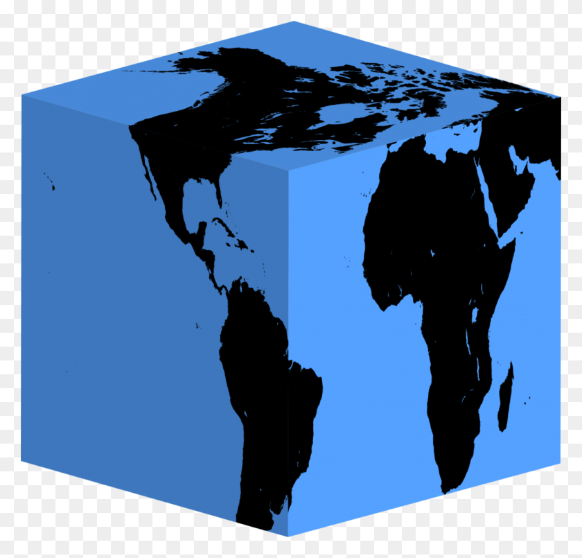 1024x979 Cube Earth Silhouette Clip Art - Cube Clipart