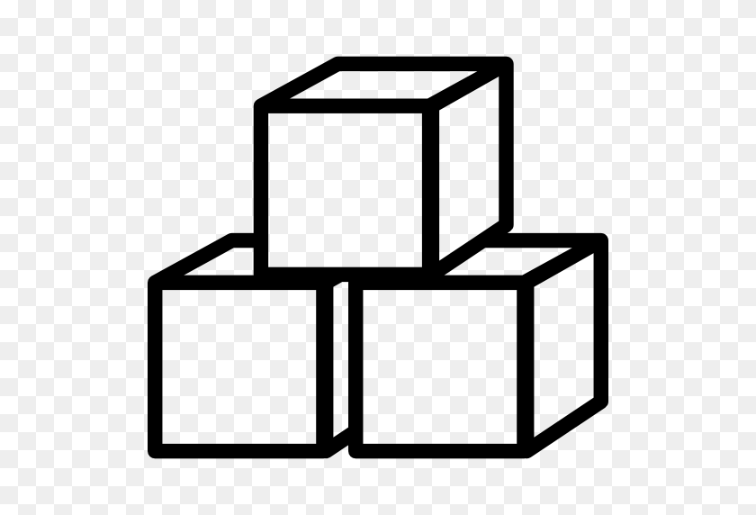 512x512 Иконка Куб - Куб Клипарт Черный И Белый