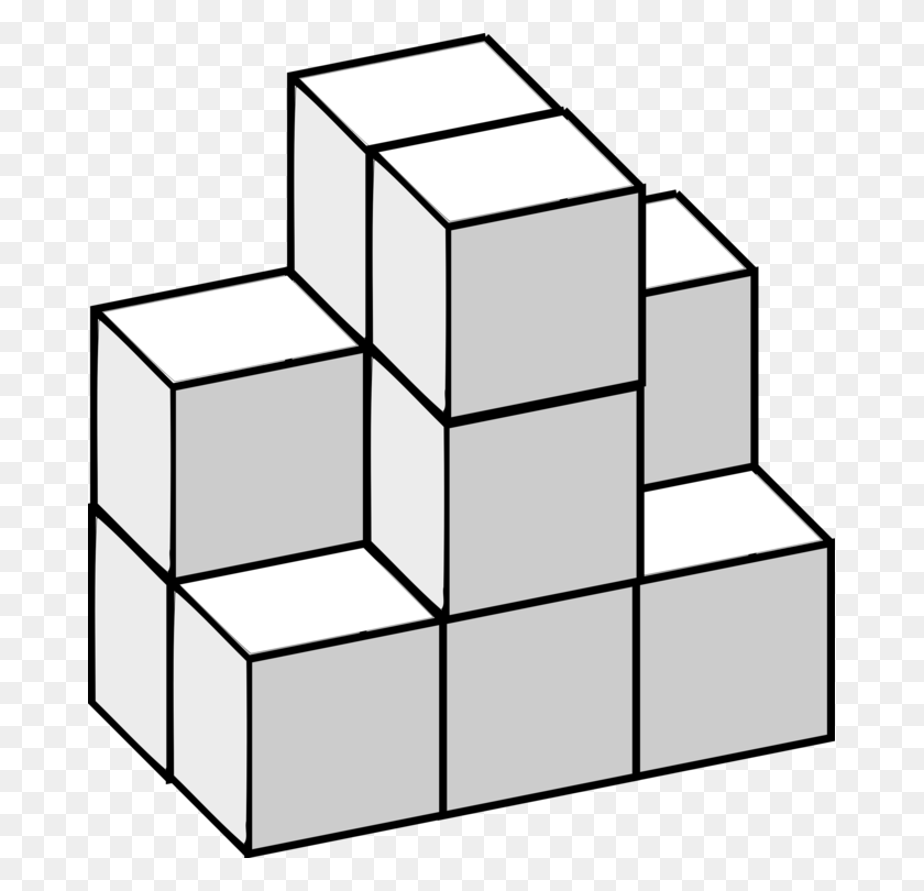 679x750 Cube Three Dimensional Space Symmetry Line Art - Cube Clipart