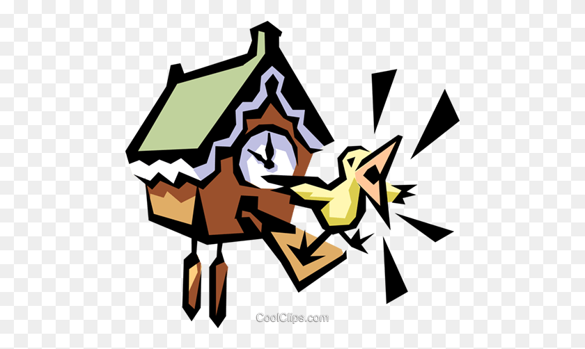 480x442 Cuckoo Bird Royalty Free Vector Clip Art Illustration - Cuckoo Clock Clipart