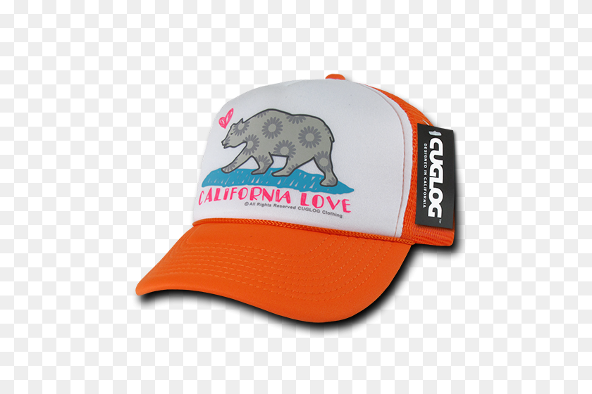 500x500 Cuglog California Bear Love Foam Trucker Hat Cap For Men Women - California Bear PNG