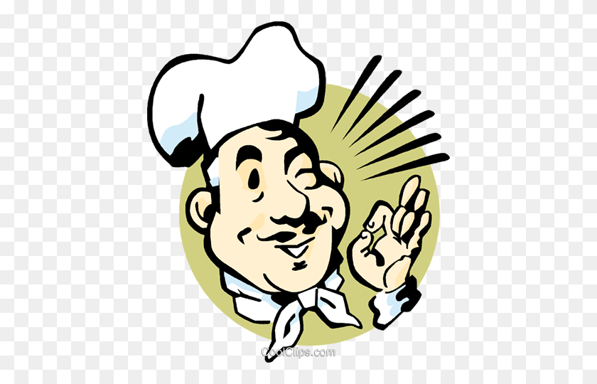 426x480 Culinary Chef Royalty Free Vector Clip Art Illustration - Pizza Chef Clipart
