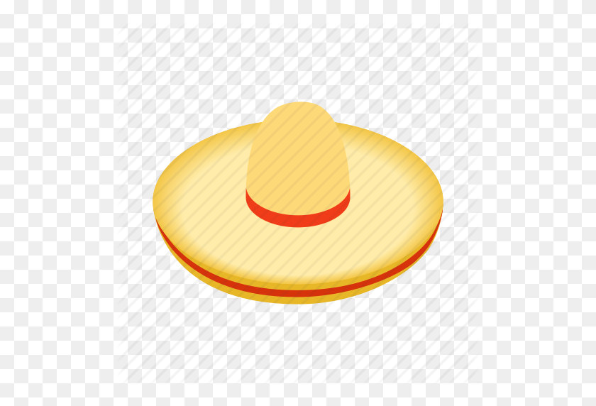 512x512 Culture, Hat, Isometric, Latin, Mexican, Mex Sombrero Icon - Mexican Sombrero PNG