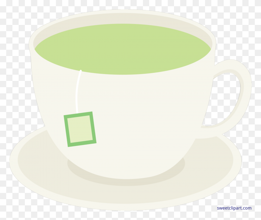 4173x3462 Cup Of Green Tea On Dish Clip Art - Cup Of Tea Clipart