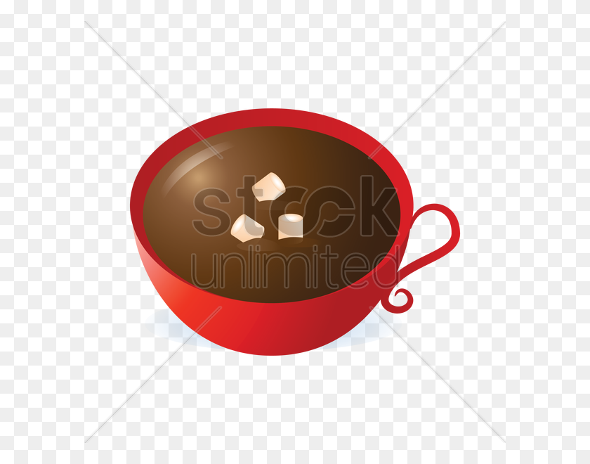 600x600 Чашка Горячего Шоколада С Зефиром Векторное Изображение - Горячий Шоколад Png