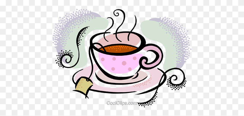 480x341 Cup Of Tea Royalty Free Vector Clip Art Illustration - Tea Cup And Saucer Clipart
