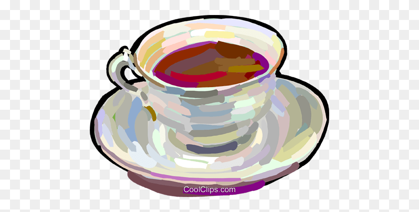 480x365 Cup Of Tea Royalty Free Vector Clip Art Illustration - Cup Of Tea Clipart