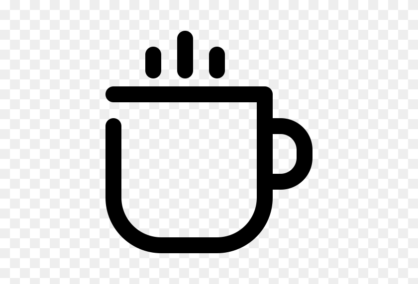 512x512 Cup Outline Icon - Coffee Cup Clipart Black And White