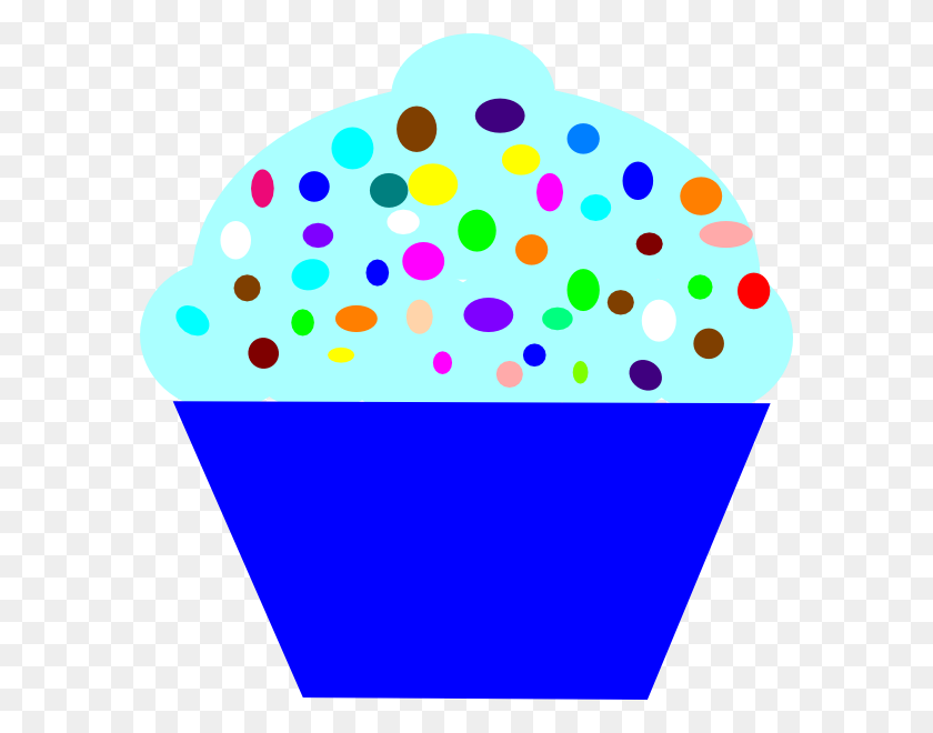 588x600 Cupcake Blue Clip Art - Cupcake Clip Art