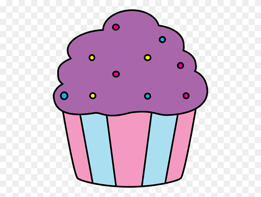 500x573 Cupcake Clip Art - Purple Clipart
