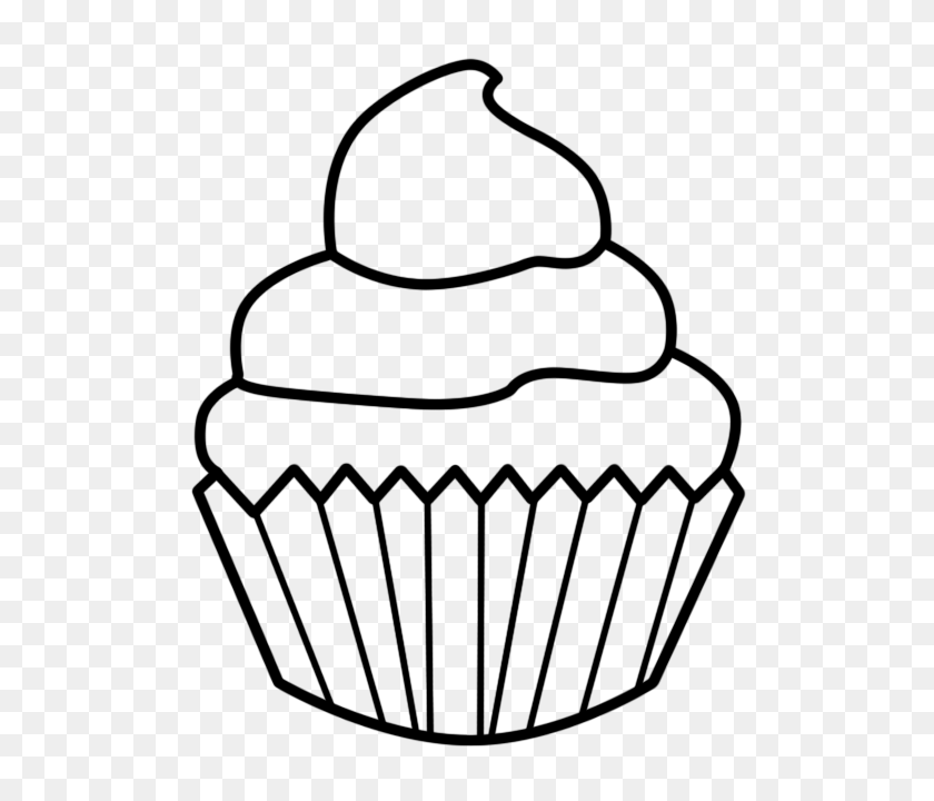 540x660 Cupcake Clipart Black And White - School Supplies Clipart Black And White