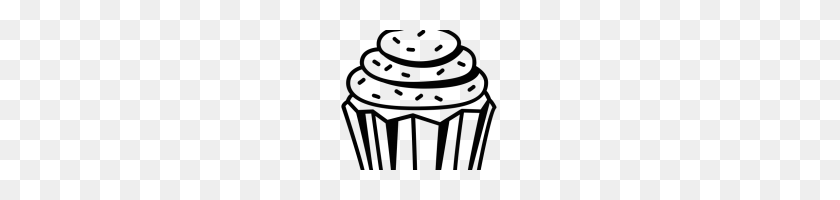 200x140 Cupcake Clipart Black And White Black And White Cupcake Drawing - Cupcake Clipart Black And White