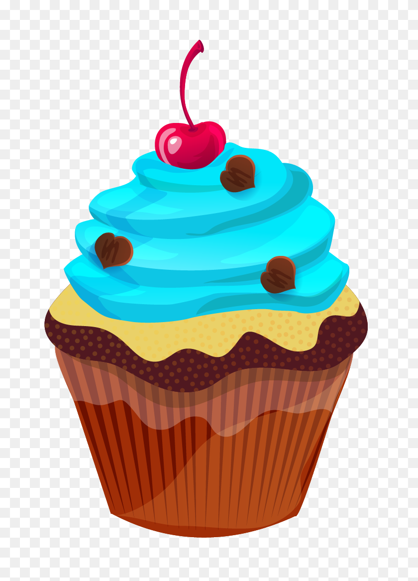 698x1107 Cupcake Clipart Free Download - Muffin Clipart Free