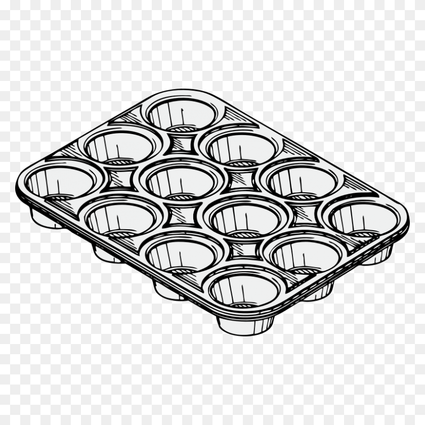 800x800 Cupcake Line Drawing - Ceiling Fan Clipart