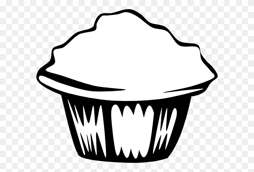 600x510 Cupcake Outline Clipart Blanco Y Negro - Cupcake Clipart Outline