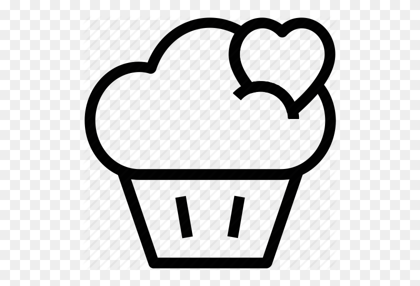 512x512 Cupcake Outline Cupcake Drawing Outline - Romantic Clipart