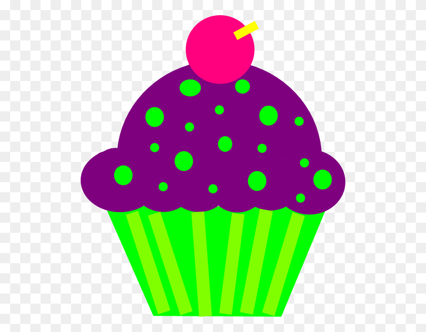 522x596 Cupcake Purple And Lime Clip Art - Cupcake Clip Art