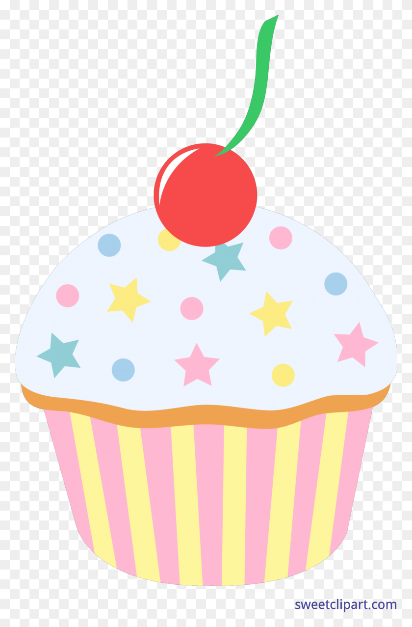 3053x4765 Cupcake Vanilla Sprinkles Cherry Clip Art - Vanilla Clipart