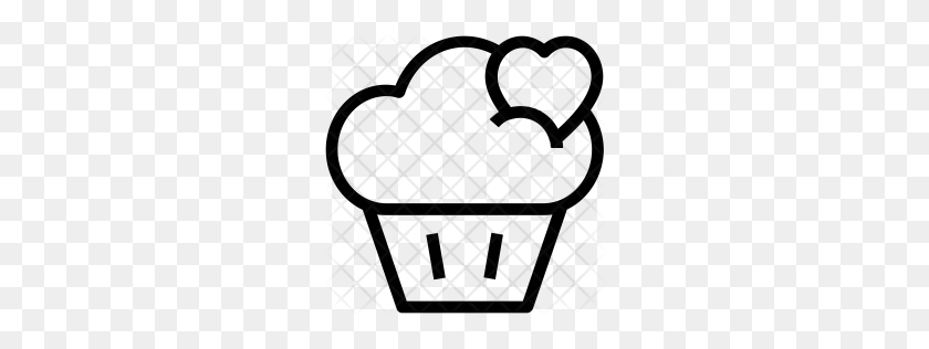 256x256 Cupcake With Candle Icon - Cupcake Outline Clipart