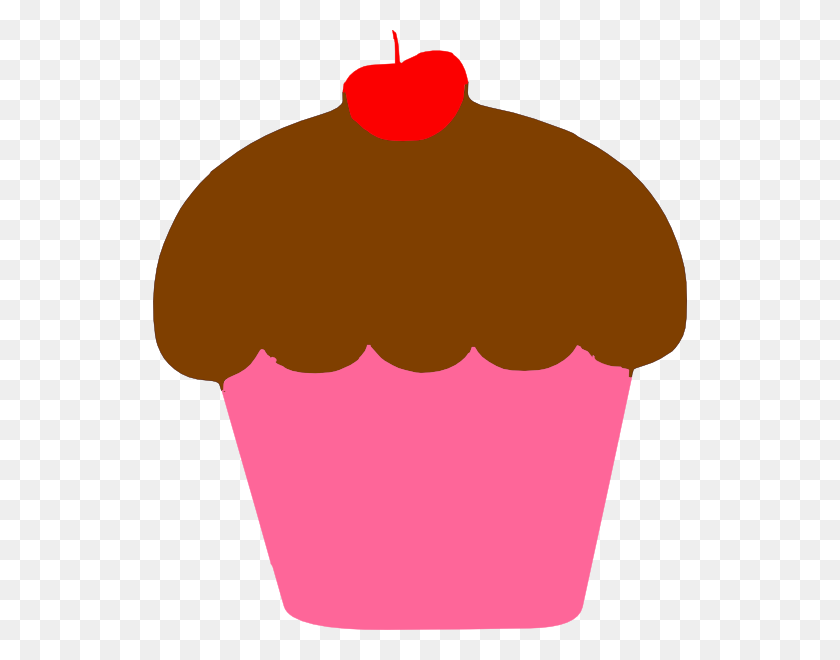 534x600 Cupcake With Cherry Clip Art - Cute Cupcake Clipart
