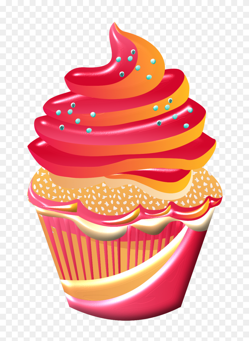 1071x1500 Cupcakes Clip Art, American - Pudding Clipart
