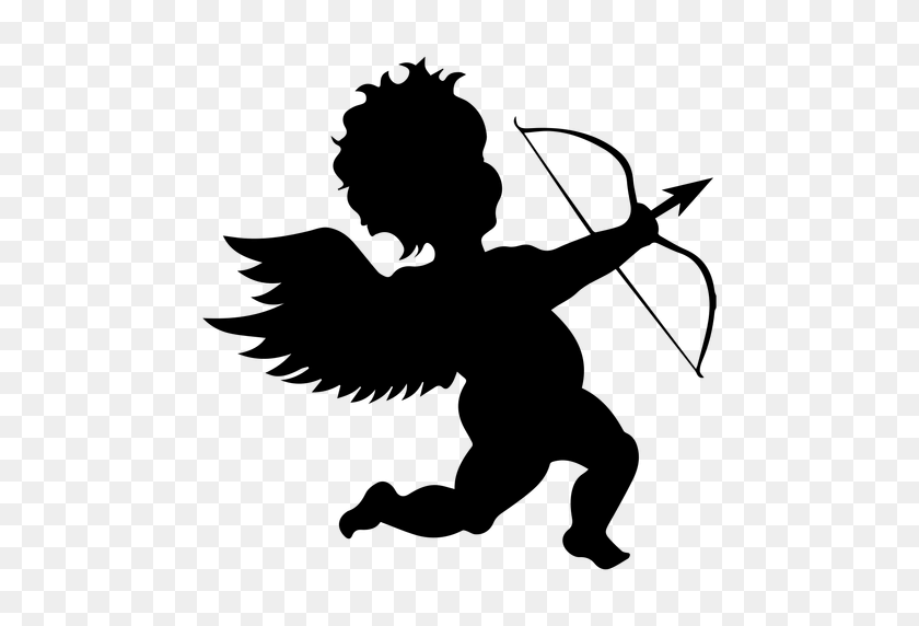 512x512 Cupid Aiming Silhouette - Cupid PNG
