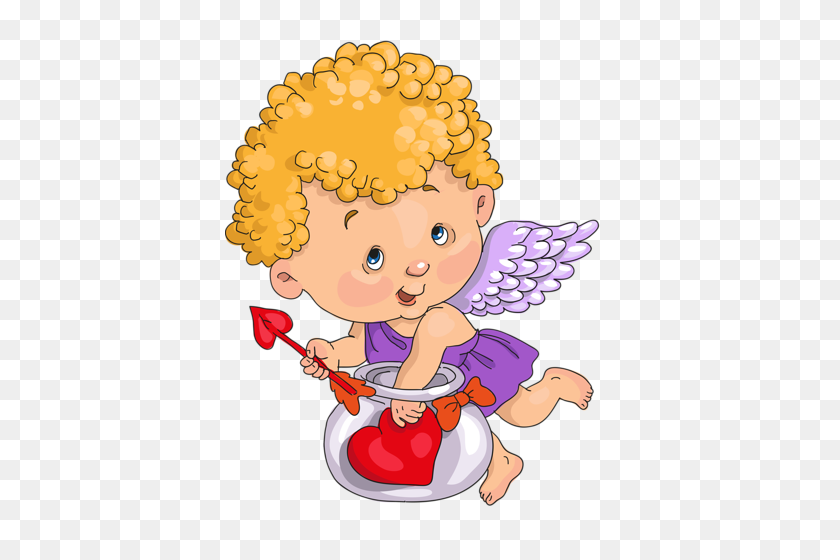 390x500 Cupid Den Sviatogo Valentina Angel, Cold - Baby Angel Clipart