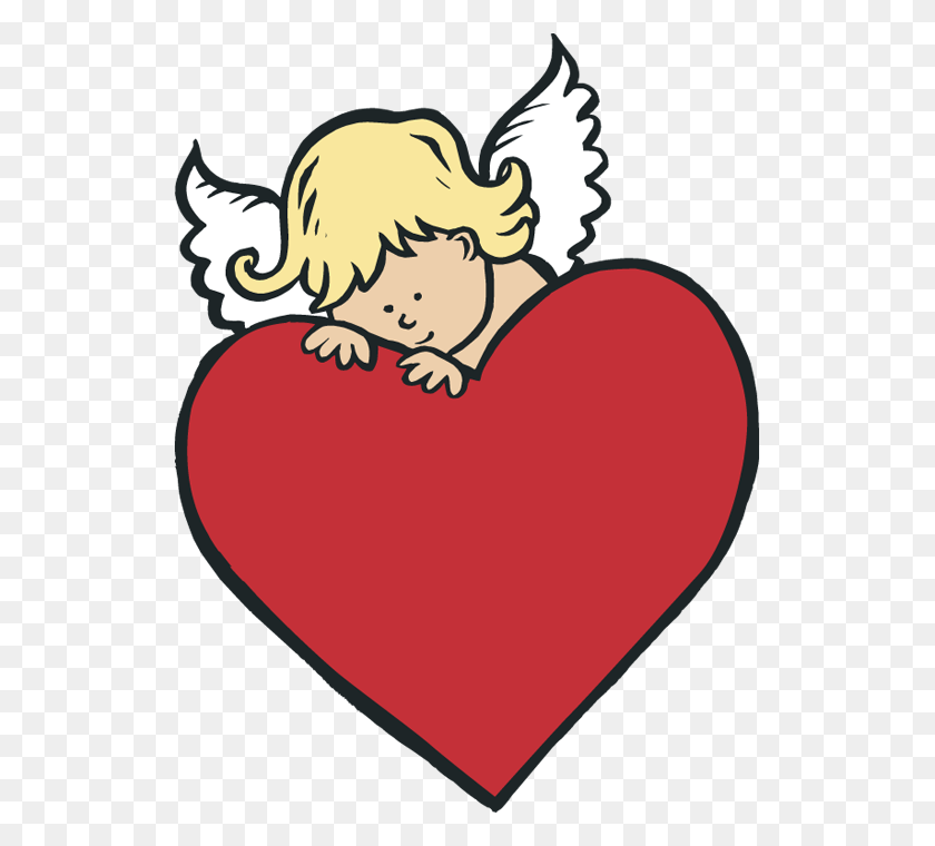 525x700 Cupid Hiding Behind Heart Transparent Png Image - Cupid PNG