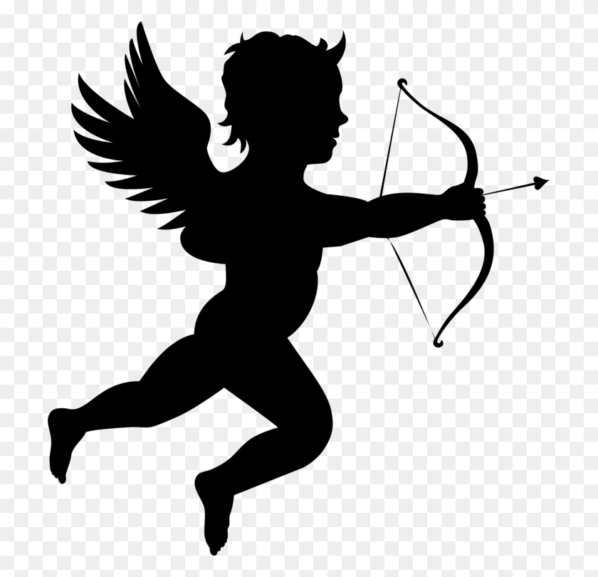 706x750 Cupid Silhouette Computer Icons Love Stencil - Cupid Clipart