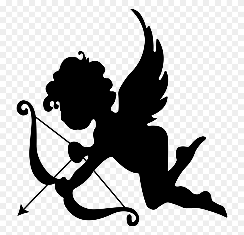 726x750 Cupid Silhouette Love Drawing Art - Mourning Clipart