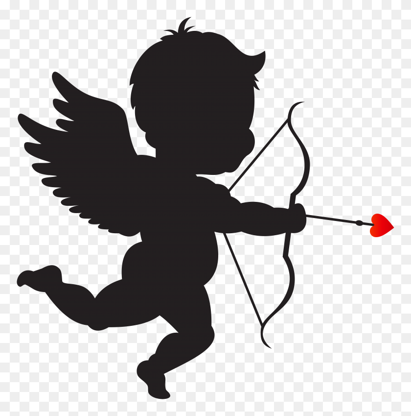 7904x8000 Cupid With Bow Silhouette Png Clip Art Gallery - Mountain Silhouette Clip Art