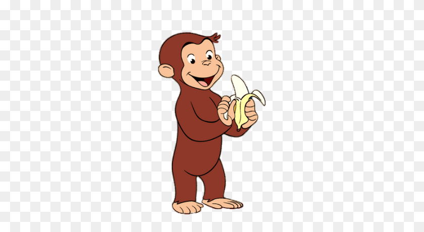 400x400 Curious George Eating A Banana Transparent Png - Curious George PNG