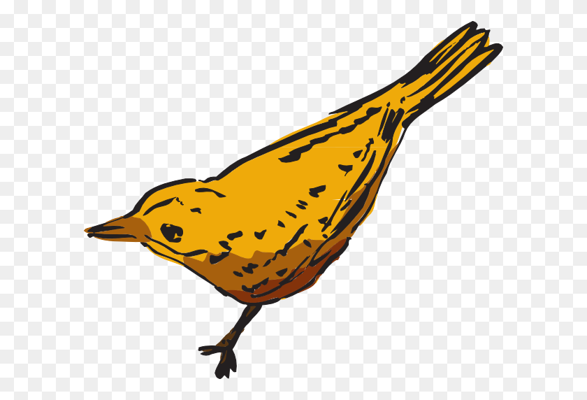 600x512 Curious Yellow Bird Clip Art - Curious Clipart