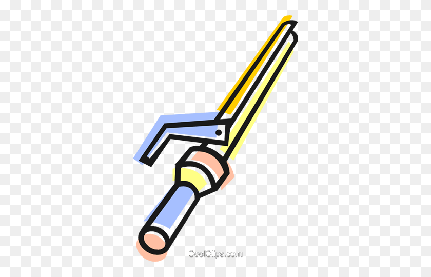 322x480 Curling Iron Royalty Free Vector Clip Art Illustration - Tongs Clipart