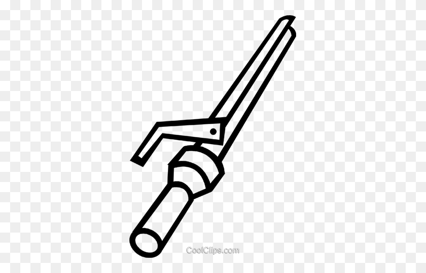 329x480 Curling Iron Royalty Free Vector Clip Art Illustration - Curling Iron Clipart