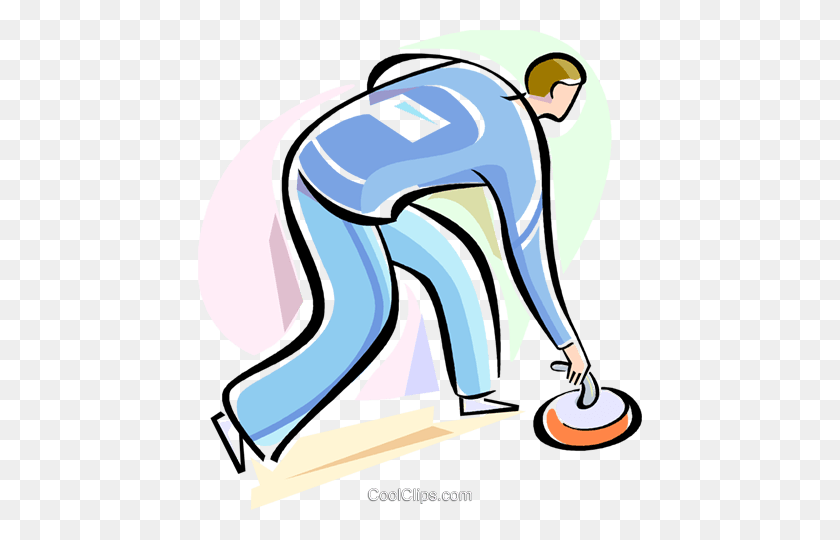 444x480 Curling Royalty Free Vector Clipart Illustration - Curling Clipart