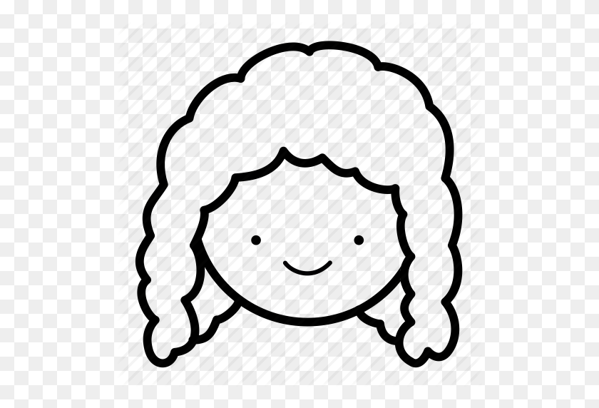512x512 Curly, Curlyhair, Emoji, Face, Girl, Hair, Happy Icon - Girl With Curly Hair Clipart