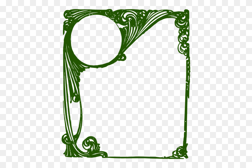 430x500 Curly Green Frame - Curly Cue Clipart