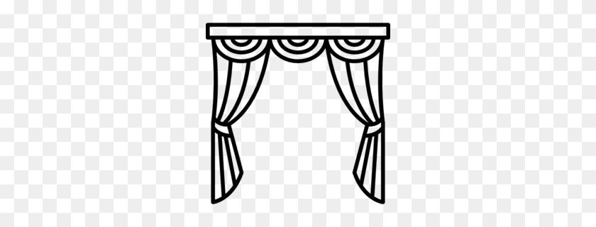 260x260 Curtain Clipart - Nickel Clipart Black And White