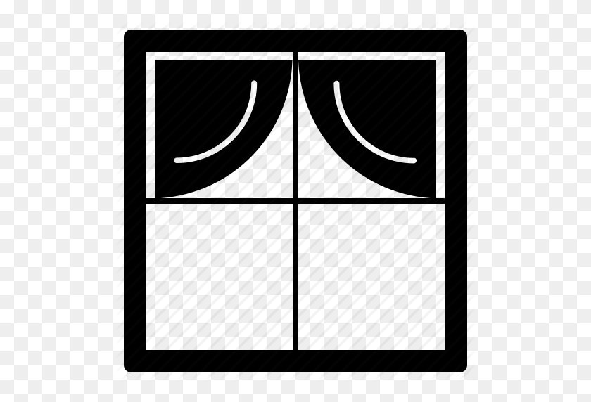512x512 Curtain, Frame, Furniture, Glass, Window, Wooden Icon - Glass Window PNG