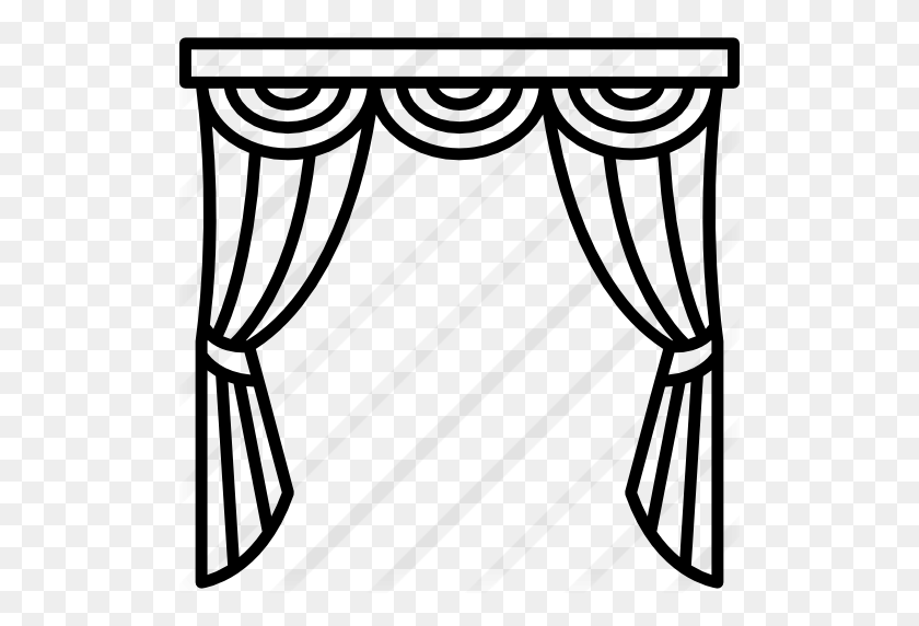 512x512 Curtains Drawing Free Download On Unixtitan - Stage Curtains PNG
