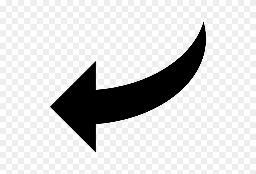 512x512 Curve Arrow Pointing Left - Pointing Arrow PNG
